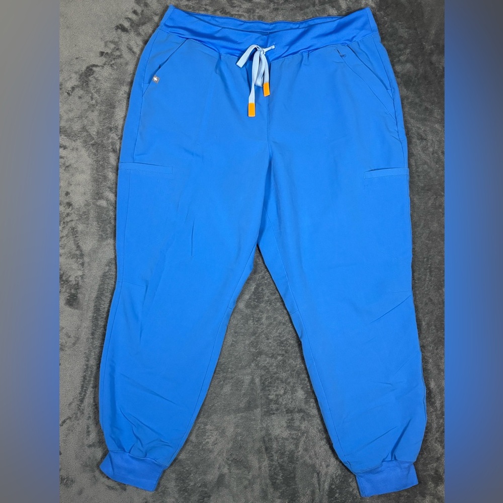 Figs‎ High Waisted Yola Skinny Scrub Pants Technical Collection XL Petite Blue